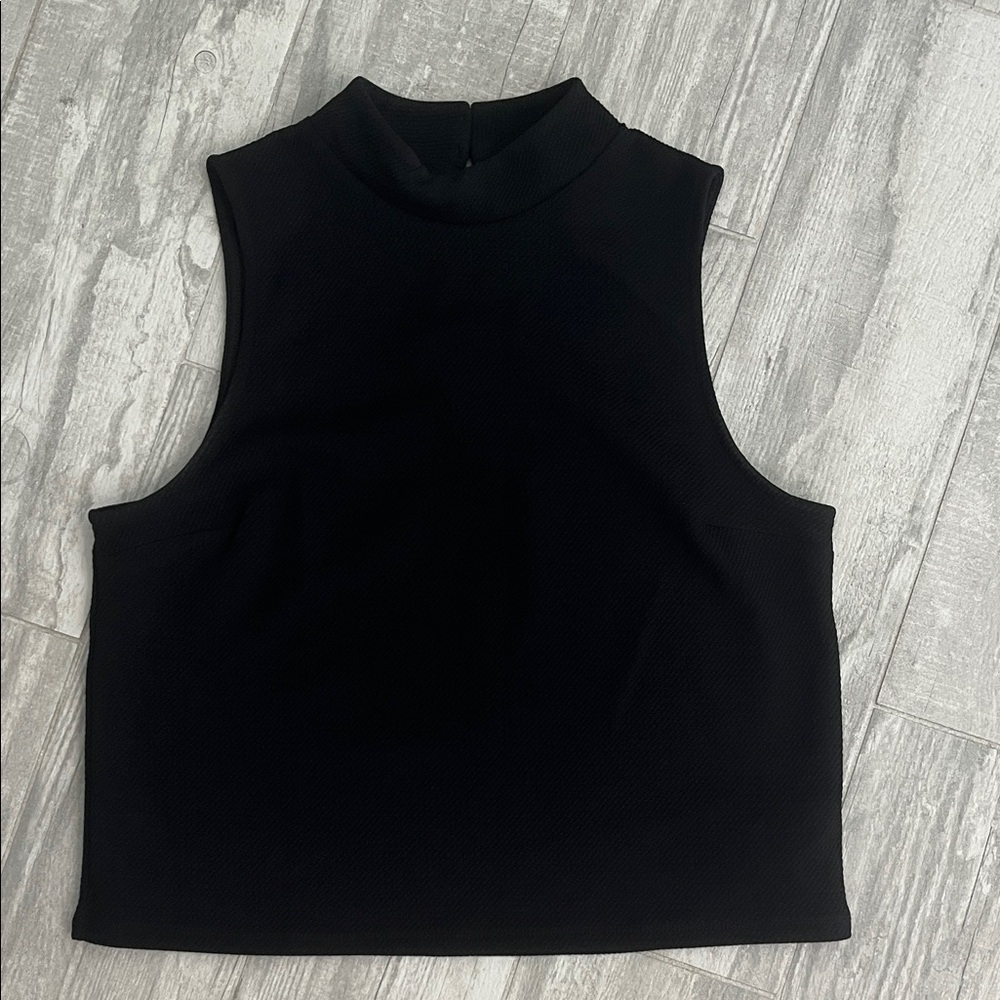 Express Black Mock Neck Crop Tank - Sleeveless